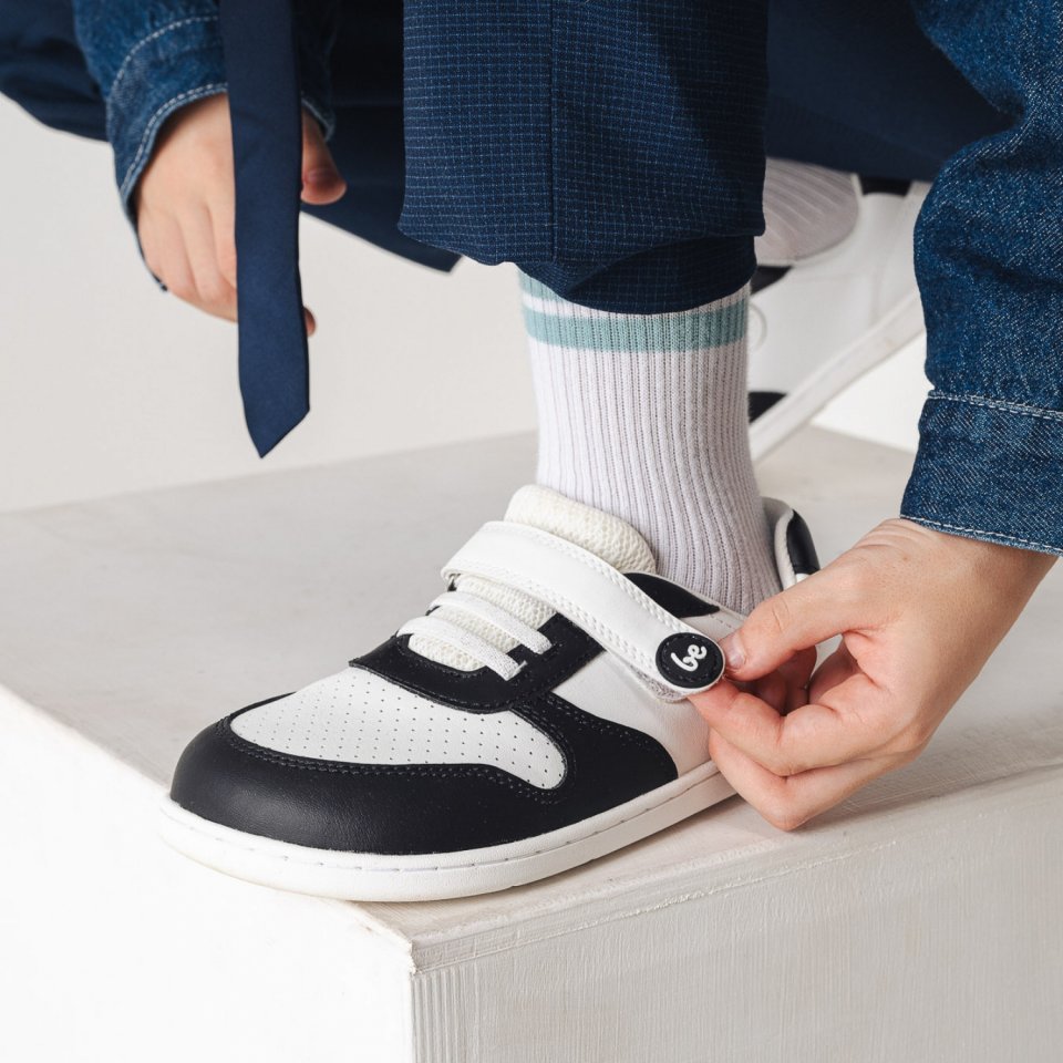 Detské barefoot tenisky Be Lenka Scoot Kids - White & Black
