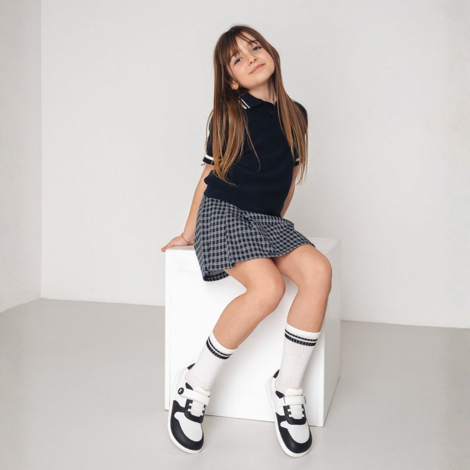 Detské barefoot tenisky Be Lenka Scoot Kids - White & Black