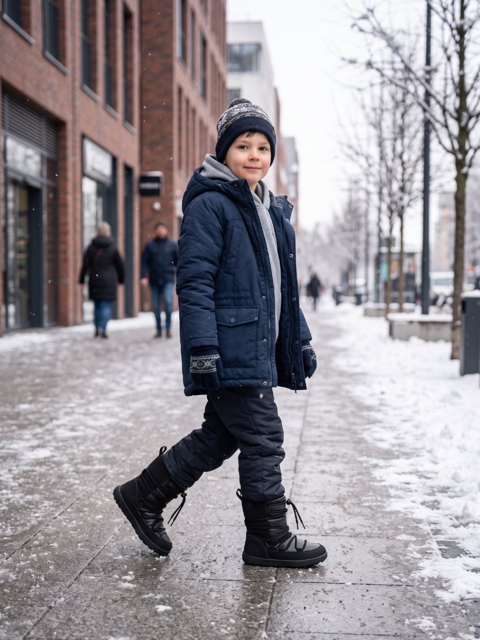 Kids Barefoot Snow Boots Be Lenka Snowfox Kids - All Black