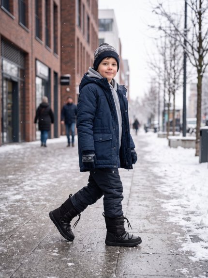 Kids Barefoot Snow Boots Be Lenka Snowfox Kids - All Black