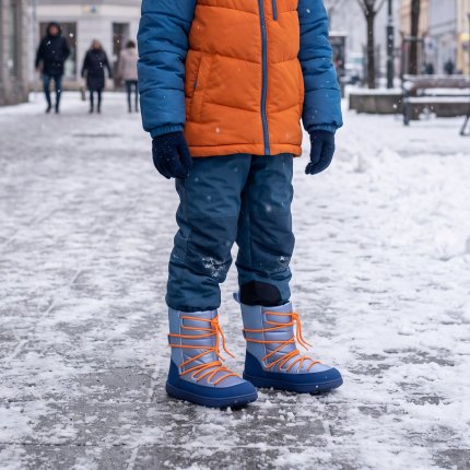 Botas de nieve barefoot para niños Be Lenka Snowfox Kids - Blue