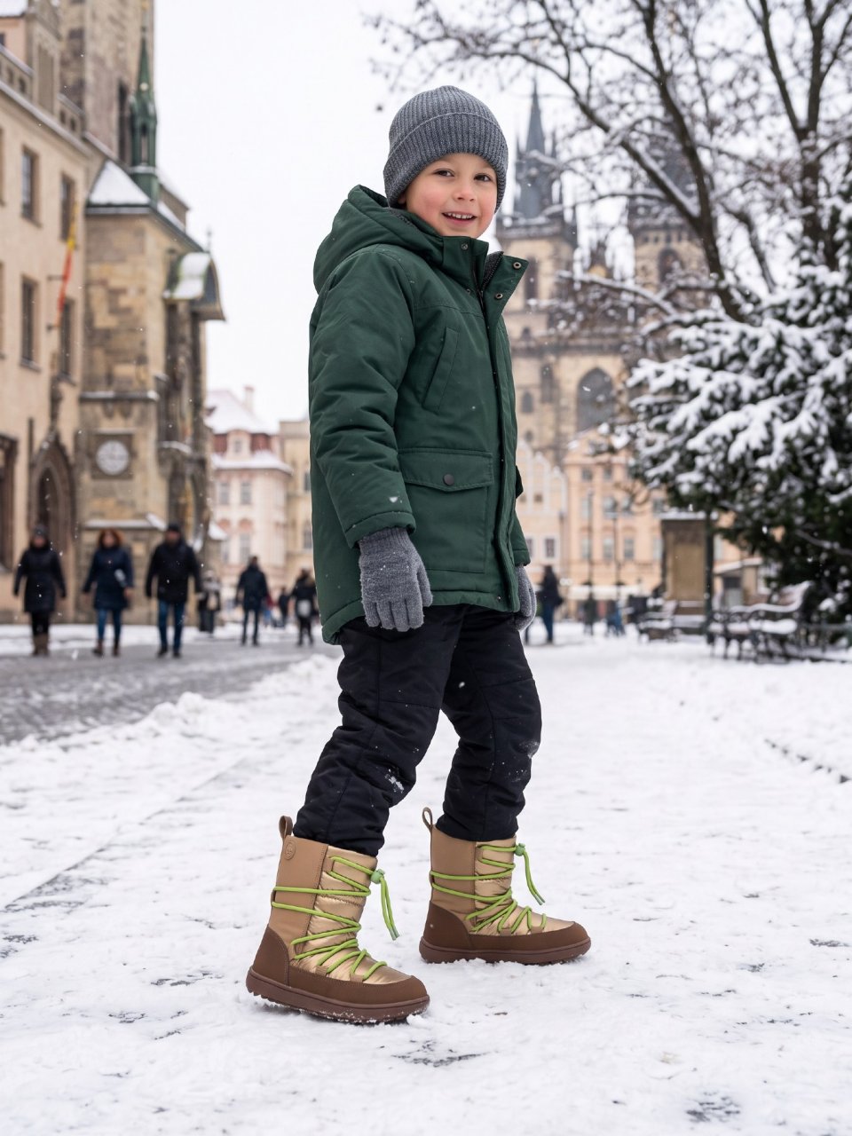 Kids Barefoot Snow Boots Be Lenka Snowfox Kids - Brown