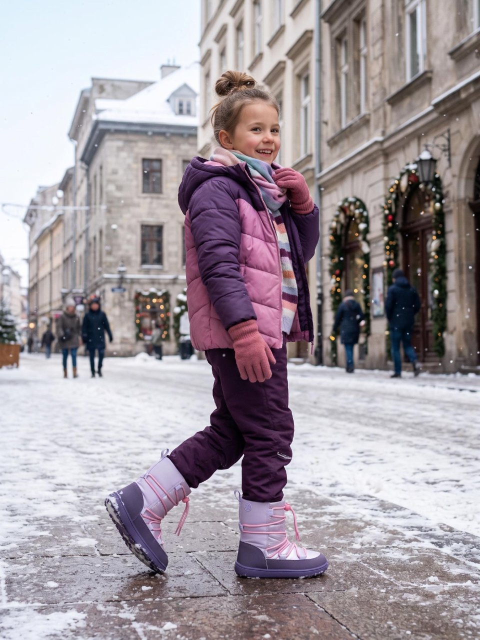 Kids Barefoot Snow Boots Be Lenka Snowfox Kids - Purple