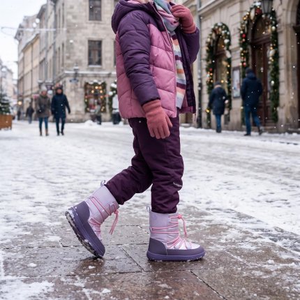 Botas de nieve barefoot para niños Be Lenka Snowfox Kids - Purple
