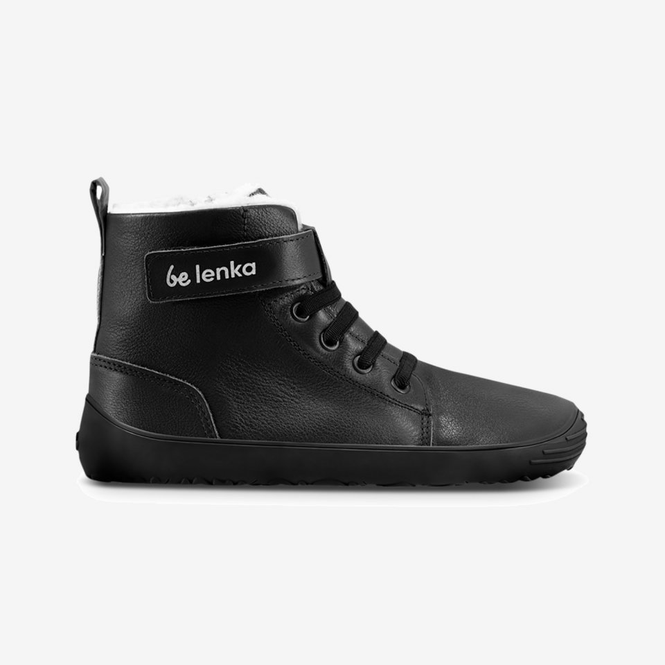 Winter barefoot boots Be Lenka Winter Kids - All Black