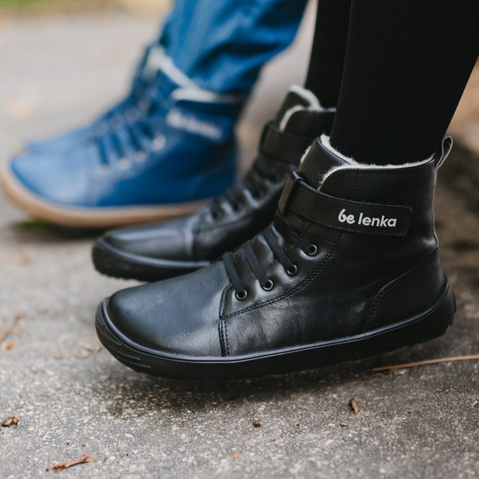 Winter barefoot boots Be Lenka Winter Kids - All Black
