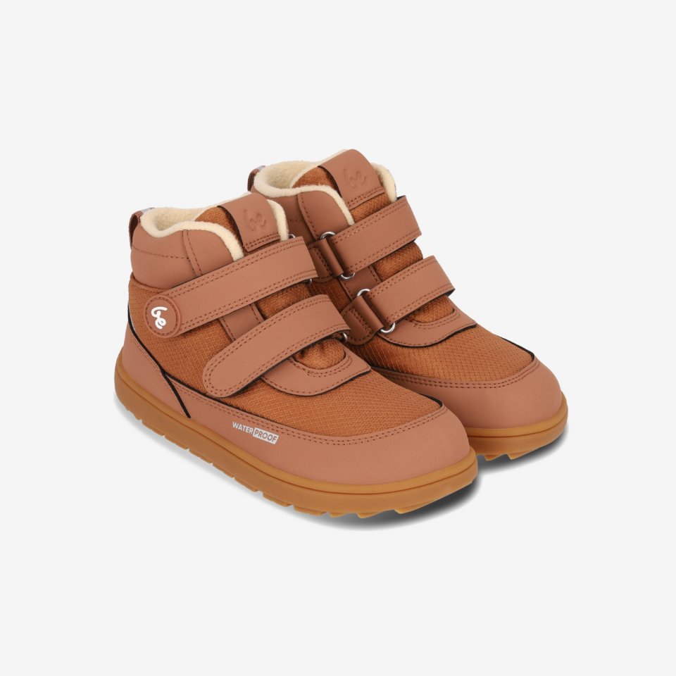 Kids winter barefoot boots Be Lenka Zippu Kids - All Brown
