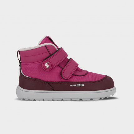 Kids winter barefoot boots Be Lenka Zippu Kids - Berry & Grey