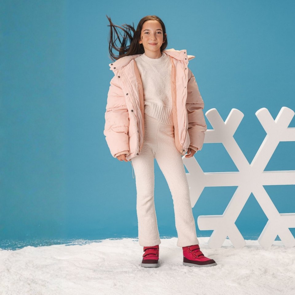 Kids winter barefoot boots Be Lenka Zippu Junior - Berry & Grey