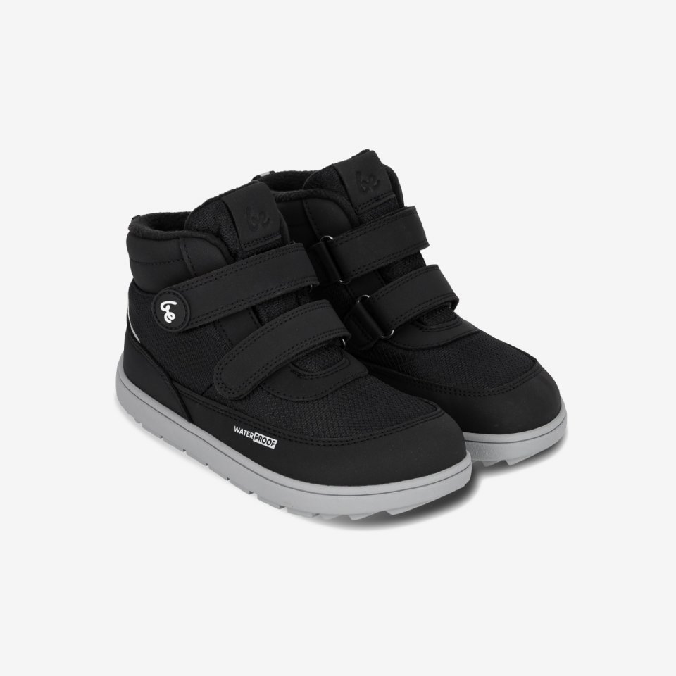 Kids winter barefoot boots Be Lenka Zippu Kids - Black & Grey