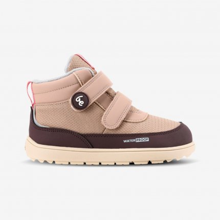 Dětské zimní barefoot boty Be Lenka Zippu Kids - Beige & Burgundy