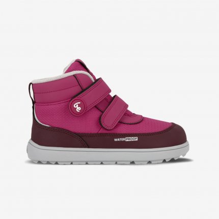 Kids winter barefoot boots Be Lenka Zippu Kids - Berry & Grey