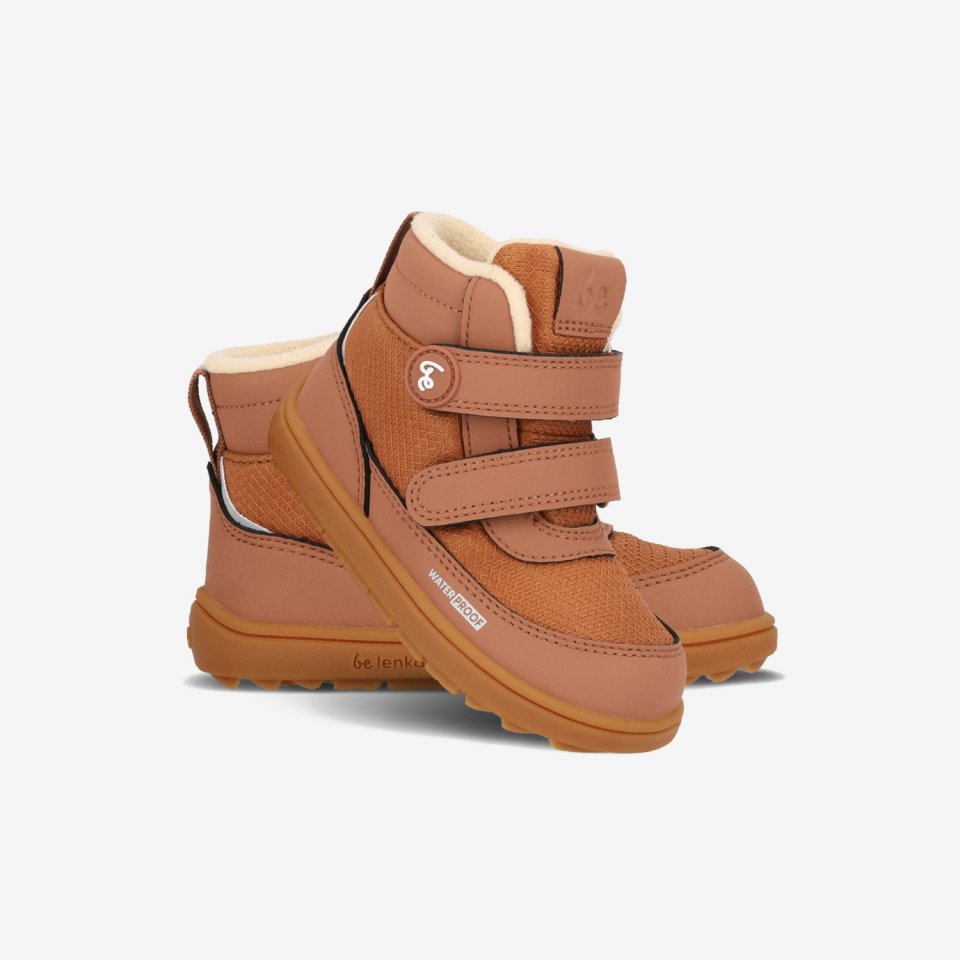Detské zimné barefoot topánky Be Lenka Zippu Preschool - All Brown