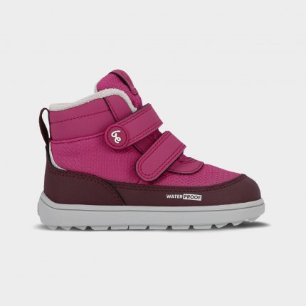 Kids winter barefoot boots Be Lenka Zippu Preschool - Berry & Grey