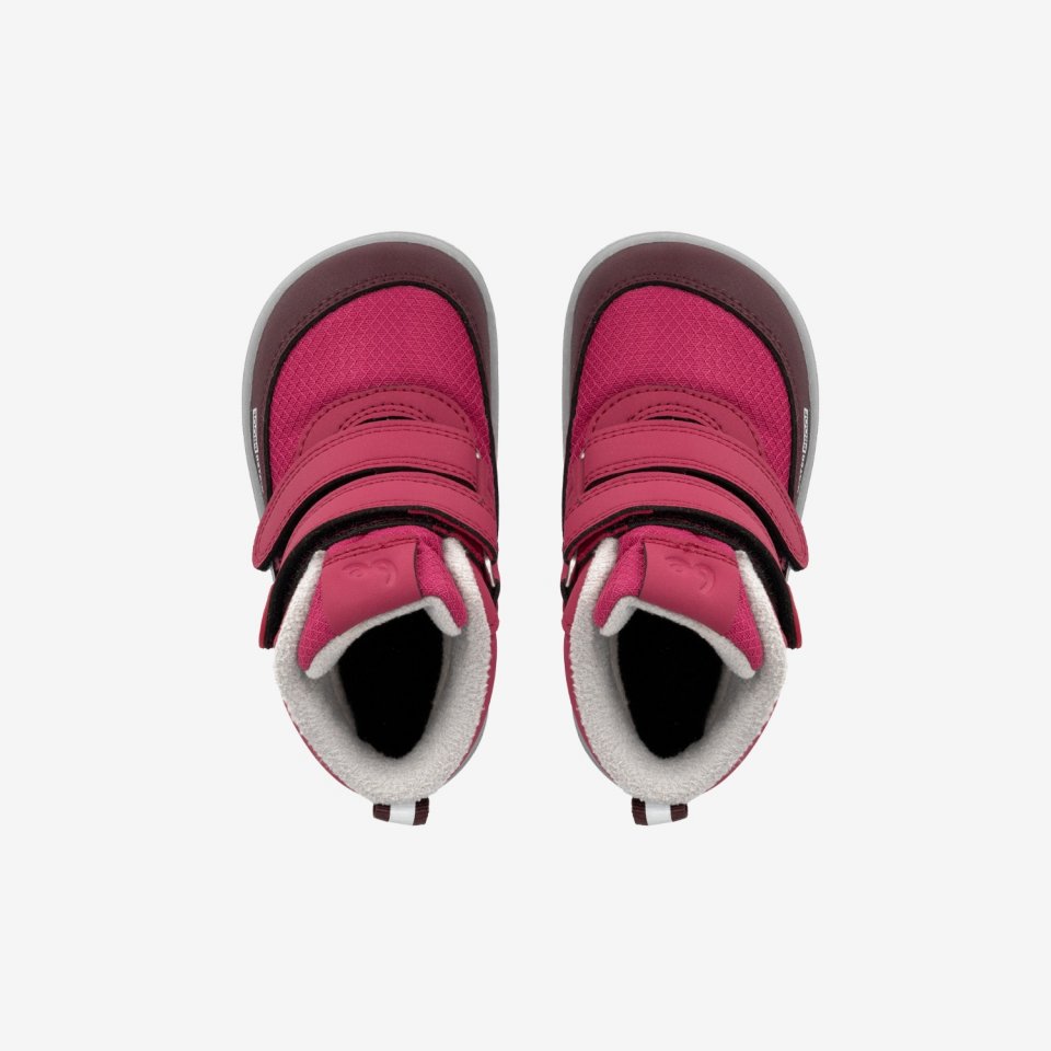 Kids winter barefoot boots Be Lenka Zippu Preschool - Berry & Grey