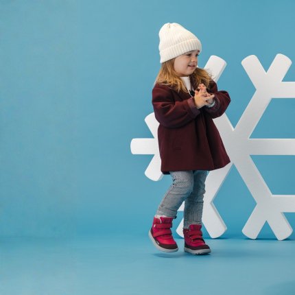 Kids winter barefoot boots Be Lenka Zippu Preschool - Berry & Grey