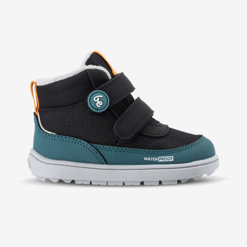 Kids winter barefoot boots Be Lenka Zippu Preschool - Black & Green