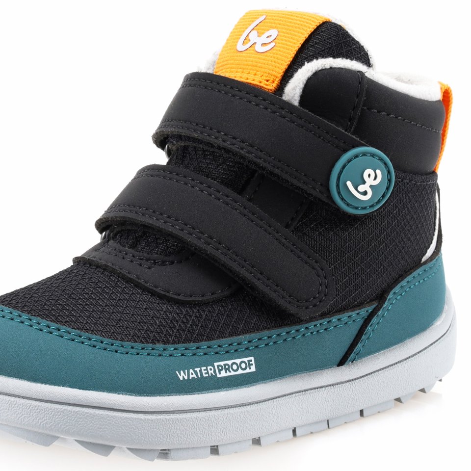 Kids winter barefoot boots Be Lenka Zippu Preschool - Black & Green