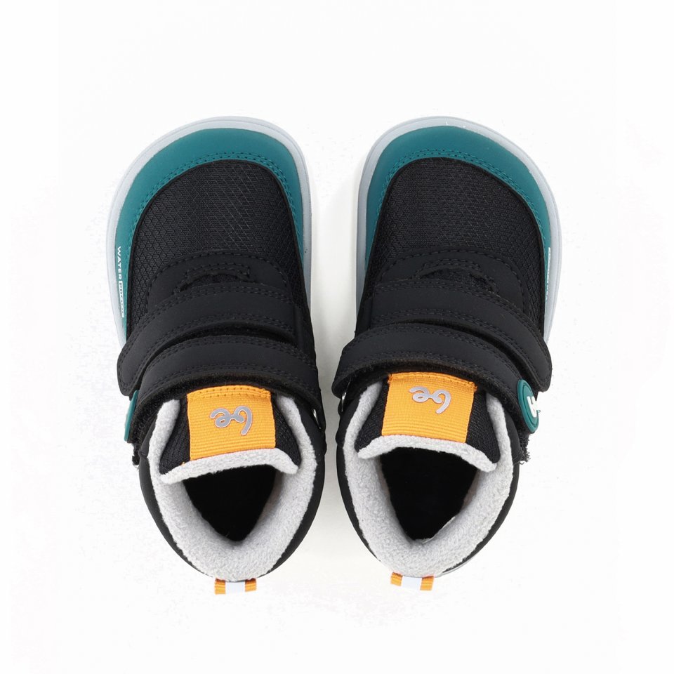 Kids winter barefoot boots Be Lenka Zippu Preschool - Black & Green