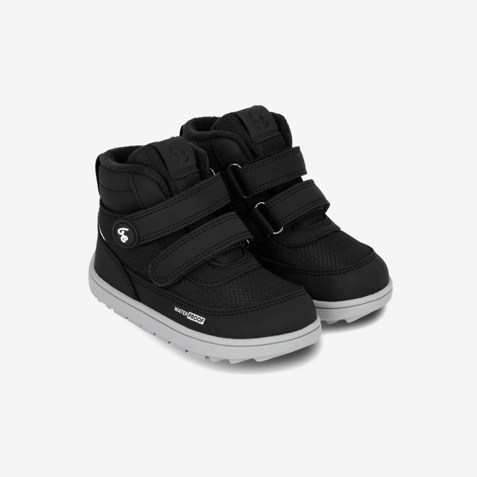 Detské zimné barefoot topánky Be Lenka Zippu Preschool - Black & Grey