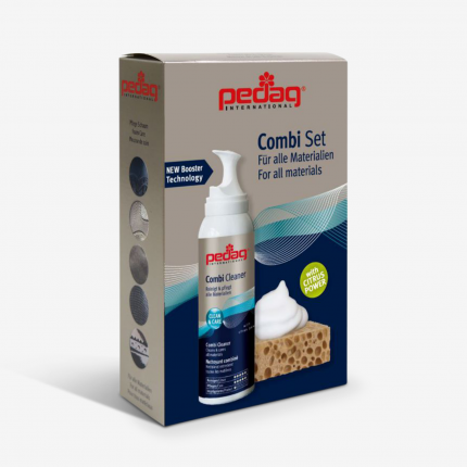 pedag Combi Set Univerzálna čistiaca pena 3 v 1 s hubkou na topánky