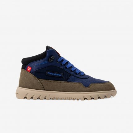 Winter Barefoot Boots Barebarics UrbanEdge - Dark Blue & Olive Brown