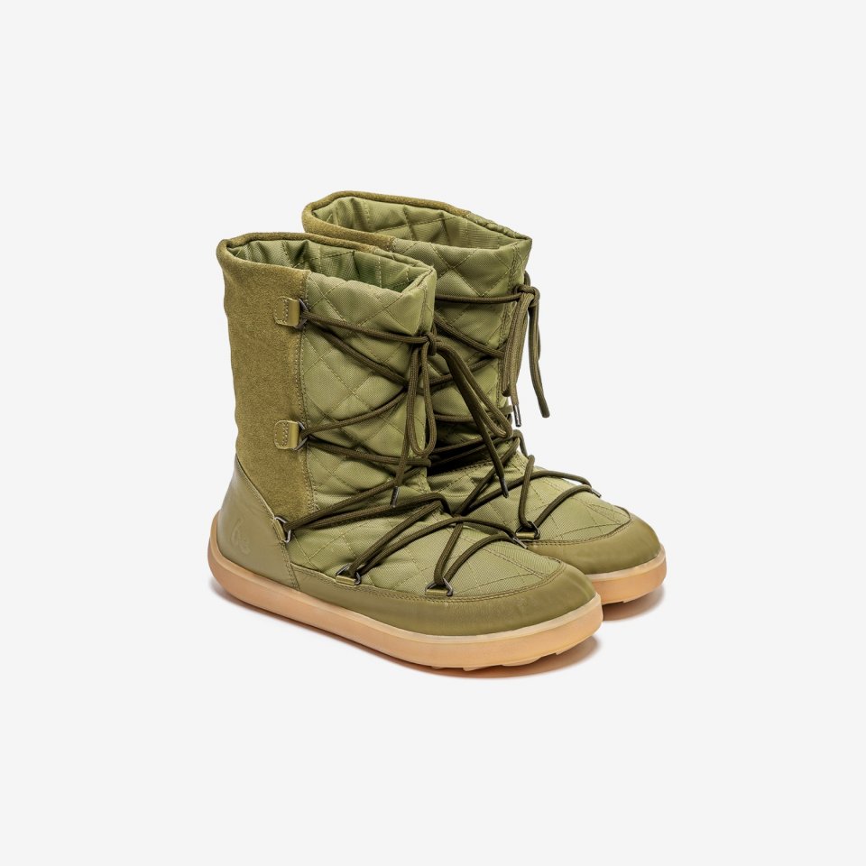 Winter Barefoot Boots Be Lenka Snowfox Woman - Army Green