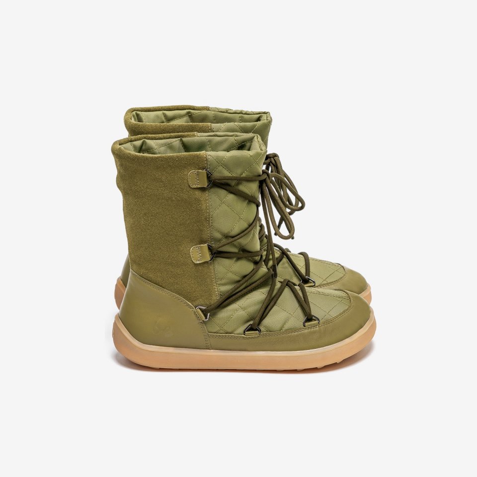 Winter Barefoot Boots Be Lenka Snowfox Woman - Army Green